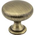 Elements By Hardware Resources 1-3/16" Diameter Brushed Antique Brass Madison Cabinet Mushroom Knob 3910-AB